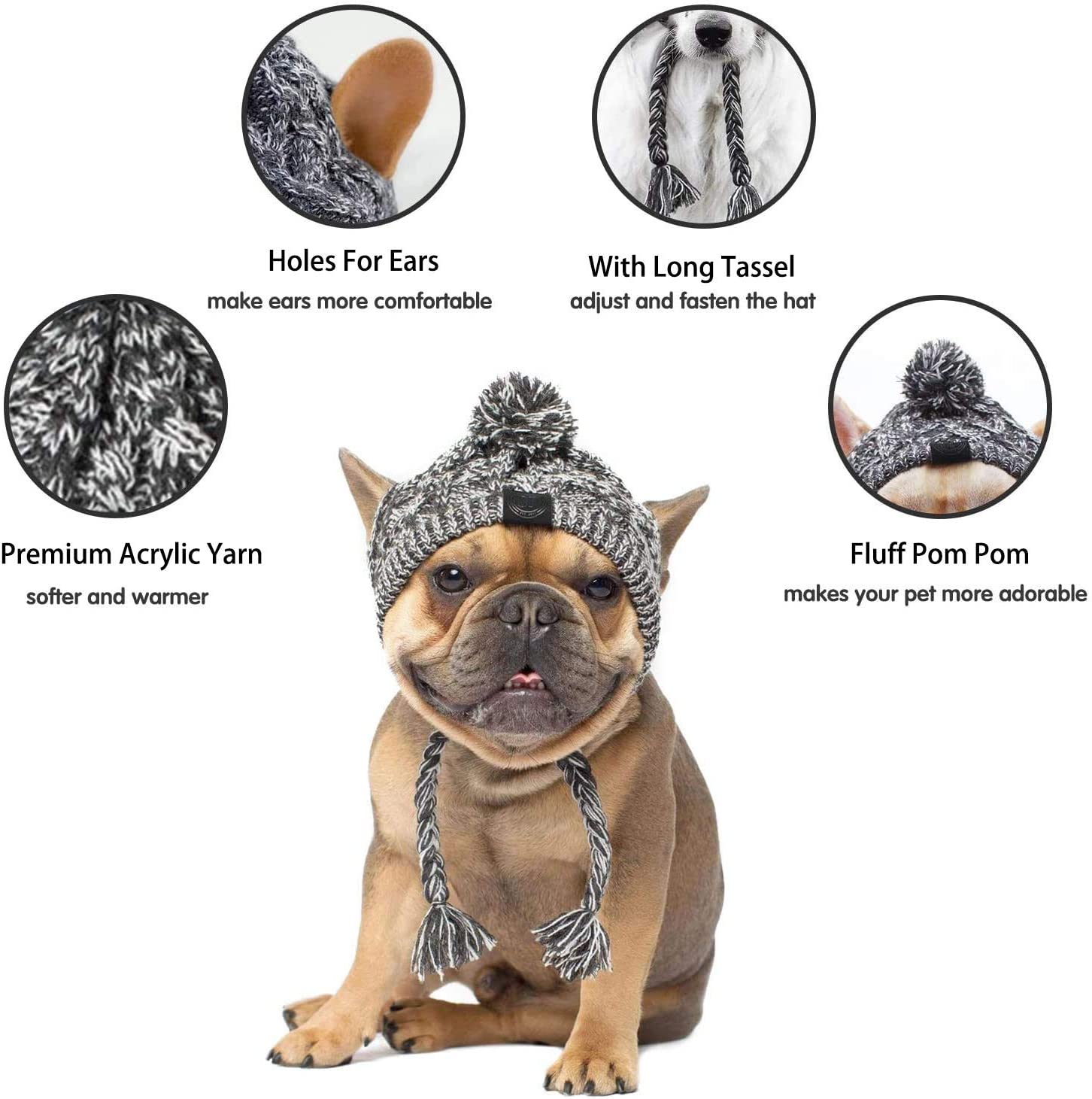 polar pom pom hat for dogs